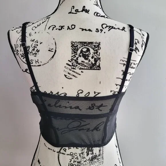 Gilly Hicks medium black lace corset bustier top gothic‎ coquette lingerie - Picture 3 of 8